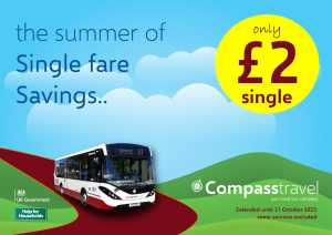 Single journey bus fares capped at £2.00 until 31 October.